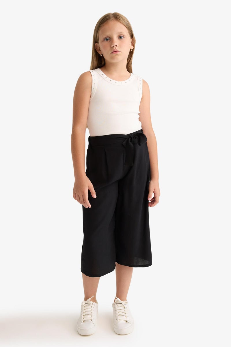 DeFacto Black Girl Girl Culotte Wide Leg Viscose Trousers Casual - Image 1
